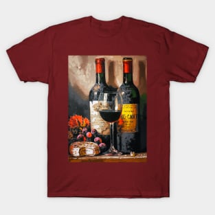 Still Life with Wine, Grapes and Cheese T-Shirt